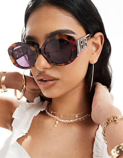 river island round sunglasses asos